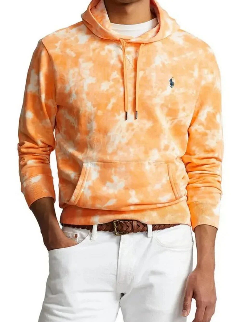 POLO Ralph Lauren Cotton Terry Tie Dye Hoodie in Sailing Orange